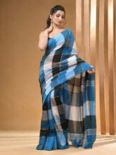 Load image into Gallery viewer, Multicolor Cotton Handwoven Saree With Check Box Pattern