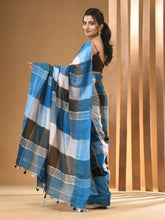 Load image into Gallery viewer, Multicolor Cotton Handwoven Saree With Check Box Pattern