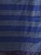 Load image into Gallery viewer, Grey Silk Handwoven Saree With Stripes Pattern