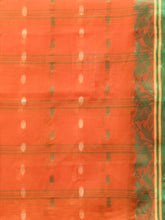 Load image into Gallery viewer, Orange Pure Cotton Tant Saree With Woven Designs