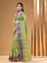 Load image into Gallery viewer, Pistachio Green Pure Cotton Tant Saree With Woven Designs