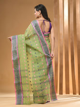 Load image into Gallery viewer, Pistachio Green Pure Cotton Tant Saree With Woven Designs