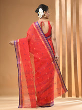 Load image into Gallery viewer, Red Pure Cotton Tant Saree With Woven Designs