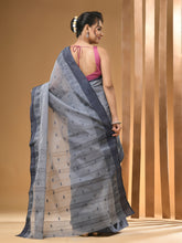 Load image into Gallery viewer, Grey Pure Cotton Tant Saree With Woven Designs