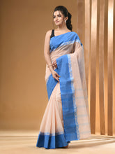 Load image into Gallery viewer, Cream Pure Cotton Tant Saree With Woven Designs