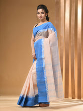Load image into Gallery viewer, Cream Pure Cotton Tant Saree With Woven Designs