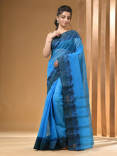 Load image into Gallery viewer, Sky Blue Pure Cotton Tant Saree With Woven Designs