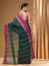 Load image into Gallery viewer, Castleton Green Pure Cotton Tant Saree With Woven Designs
