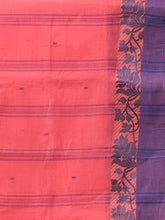 Load image into Gallery viewer, Salmon Red Pure Cotton Tant Saree With Woven Designs