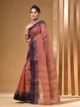 Load image into Gallery viewer, Blush Red Pure Cotton Tant Saree With Woven Designs