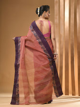 Load image into Gallery viewer, Blush Red Pure Cotton Tant Saree With Woven Designs