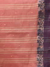 Load image into Gallery viewer, Blush Red Pure Cotton Tant Saree With Woven Designs