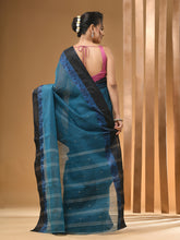Load image into Gallery viewer, Teal Blue Pure Cotton Tant Saree With Woven Designs