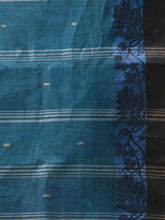 Load image into Gallery viewer, Teal Blue Pure Cotton Tant Saree With Woven Designs