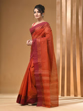 Load image into Gallery viewer, Rust Pure Cotton Tant Saree With Woven Designs