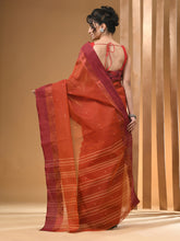 Load image into Gallery viewer, Rust Pure Cotton Tant Saree With Woven Designs