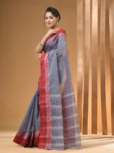 Load image into Gallery viewer, Grey Pure Cotton Tant Saree With Woven Designs