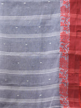 Load image into Gallery viewer, Grey Pure Cotton Tant Saree With Woven Designs