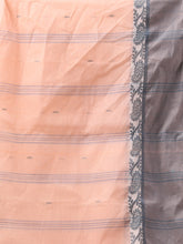 Load image into Gallery viewer, Peach Pure Cotton Tant Saree With Woven Designs
