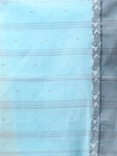 Load image into Gallery viewer, Baby Blue Pure Cotton Tant Saree With Woven Designs
