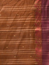 Load image into Gallery viewer, Peanut Brown Pure Cotton Tant Saree With Woven Designs