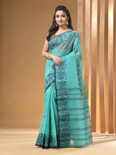 Load image into Gallery viewer, Sea Green Pure Cotton Tant Saree With Woven Designs