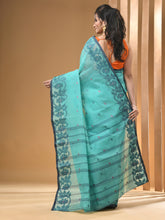 Load image into Gallery viewer, Sea Green Pure Cotton Tant Saree With Woven Designs