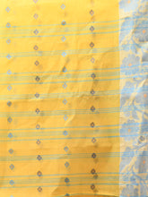 Load image into Gallery viewer, Bright Yellow Pure Cotton Tant Saree With Woven Designs