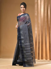Load image into Gallery viewer, Grey Pure Cotton Tant Saree With Woven Designs