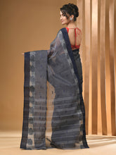 Load image into Gallery viewer, Grey Pure Cotton Tant Saree With Woven Designs