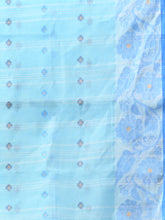 Load image into Gallery viewer, Sky Blue Pure Cotton Tant Saree With Woven Designs