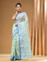 Load image into Gallery viewer, Mint Green Pure Cotton Tant Saree With Woven Designs
