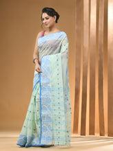 Load image into Gallery viewer, Mint Green Pure Cotton Tant Saree With Woven Designs