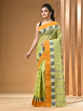 Load image into Gallery viewer, Lemon Yellow Pure Cotton Tant Saree With Woven Designs