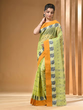 Load image into Gallery viewer, Lemon Yellow Pure Cotton Tant Saree With Woven Designs