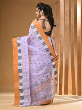Load image into Gallery viewer, Lavender Pure Cotton Tant Saree With Woven Designs
