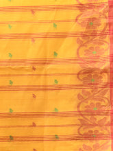 Load image into Gallery viewer, Yellow Pure Cotton Tant Saree With Woven Designs