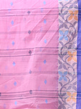 Load image into Gallery viewer, Bubblegum Pink Pure Cotton Tant Saree With Woven Designs