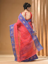 Load image into Gallery viewer, Crimson Red Pure Cotton Tant Saree With Woven Designs