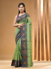 Load image into Gallery viewer, Pistachio Green Pure Cotton Tant Saree With Woven Designs