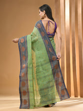 Load image into Gallery viewer, Pistachio Green Pure Cotton Tant Saree With Woven Designs