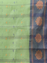 Load image into Gallery viewer, Pistachio Green Pure Cotton Tant Saree With Woven Designs