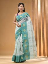 Load image into Gallery viewer, Mint Green Pure Cotton Tant Saree With Woven Designs