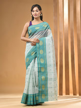 Load image into Gallery viewer, Mint Green Pure Cotton Tant Saree With Woven Designs