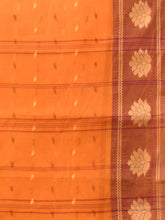 Load image into Gallery viewer, Light Orange Pure Cotton Tant Saree With Woven Designs