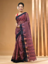 Load image into Gallery viewer, Purple Pure Cotton Tant Saree With Woven Designs