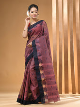 Load image into Gallery viewer, Purple Pure Cotton Tant Saree With Woven Designs