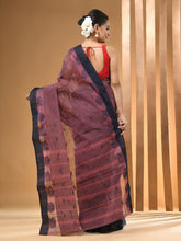 Load image into Gallery viewer, Purple Pure Cotton Tant Saree With Woven Designs