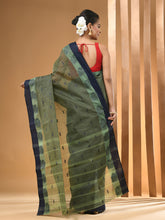 Load image into Gallery viewer, Sap Green Pure Cotton Tant Saree With Woven Designs