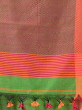 Load image into Gallery viewer, Parrot Green Cotton Soft Saree With Kantha Style